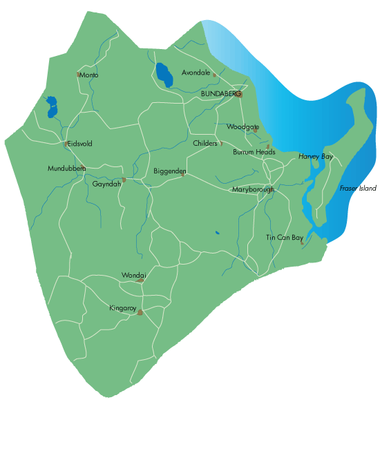 Bundaberg, Fraser Coast, South Burnett